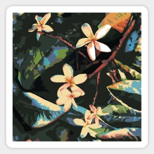 vintage tropical flowers Sticker